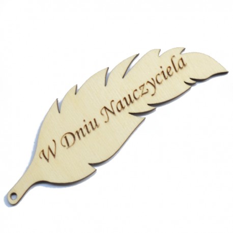 Zakładka do książki, z grawerem "W Dniu Nauczyciela", ze sklejki 