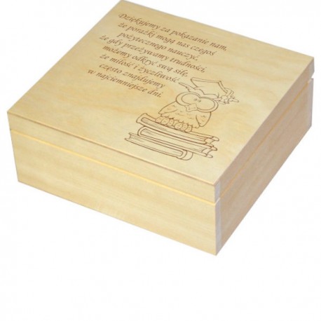 Herbaciarka zestaw prezentowy ze słodkościami dla Nauczyciela personalizowana szkatułka kuferek - zestaw 1, wzór 3