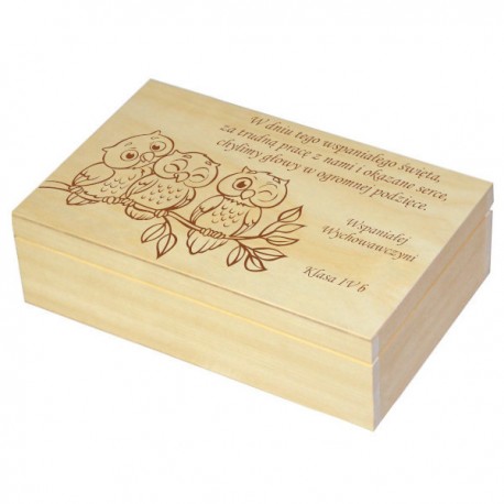 Grawerowana herbaciarka 6 - "Podziękowanie dla nauczyciela" wzór nr 6, zestaw 1