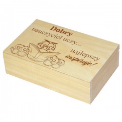 Grawerowana herbaciarka 6 - "Podziękowanie dla nauczyciela" wzór nr 1, zestaw 3