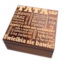 Szkatułka/pudełko z grawerem 17 na Dzień Taty wzór nr 3- bejcowana