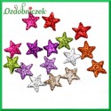 GWIAZDKI brokatowe malutkie KOLOROWE 1,7cm/12szt.