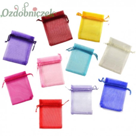 Woreczki z organzy małe  8x10 cm- MIX KOLORÓW 10 szt