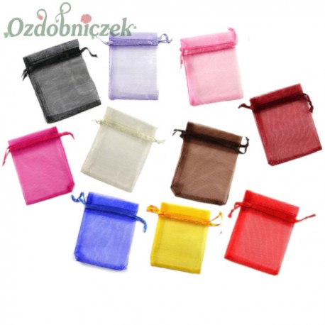 Woreczki z organzy duże 10x13 cm- MIX KOLORU 10 szt