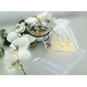 Woreczki z organzy duże 10x13 cm- BIAŁE 10 szt