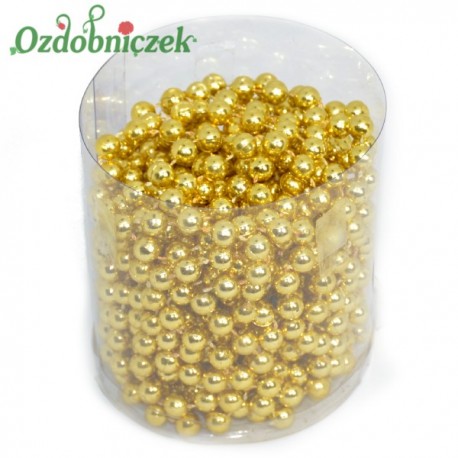 Girlanda z perełek 8 mm/8 m- ZŁOTA METALICZNA