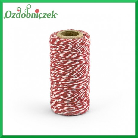 Sznurek notarialny czerwono-biały 1mm/50mb