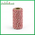 Sznurek bawełniany czerwono-biały 100 g