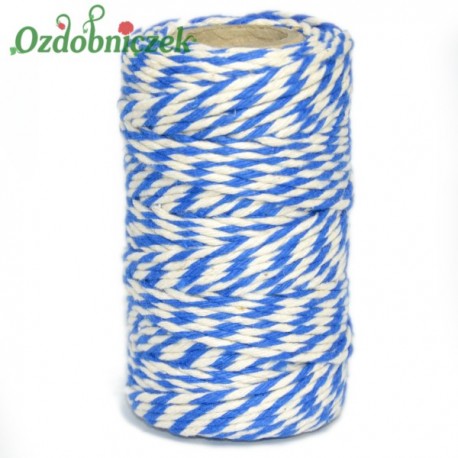 Sznurek bawełniany niebiesko-biały 100 g