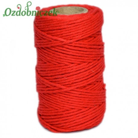 Sznurek bawełniany czerwony 100 g