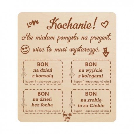 Bon/kupon dla Taty - 4 szt.