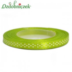 Tasiemka ozdobna w kropki 6mm seledynowa 22mb