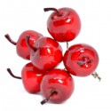 Rajskie jabłuszka czerwone duże na druciku 6szt.