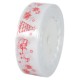 Tasiemka SATYNOWA biała z motyw czerwony MIKOŁAJ SANIE RENIFER 25mm/22mb ROLKA