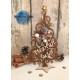 Choinka ażurowa z gwiazdkami ze sklejki na podstawcew kształcie gwiazdki 15 cm