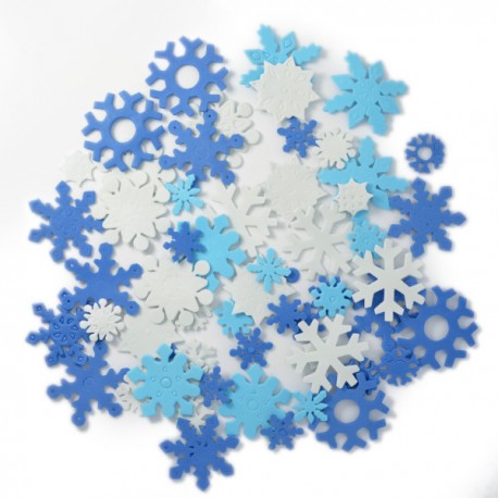 Konfetti MIX 3 kolorów śnieżynki z pianki