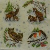 Serwetka do decoupage ZWIERZĄTKA LISY SOWY SARNY PTAKI 1 SZT