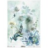 Papier ryżowy A4 R1732 niebieskie kwiaty
