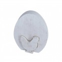 Jajko z kurką stojące drewniane BIAŁE 1 szt -15 cm