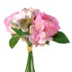 Bukiet hortnesja z różami 6szt krem róż fiolet