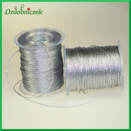 Sznurek metalizowany 1mm/100mb srebrny