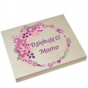 Drewniane pudełko na czekoladki Merci z okazji Dnia Matki wzór nr6