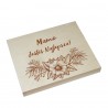 Drewniane pudełko na czekoladki Merci z okazji Dnia Matki wzór nr8