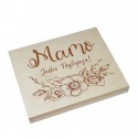 Drewniane pudełko na czekoladki Merci z okazji Dnia Matki wzór nr12