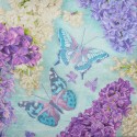 Serwetka do decoupage - bzy i motyle turkusowe