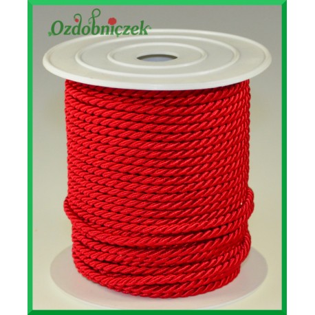 Sznurek oplatany 3,2mm / 1mb czerwony