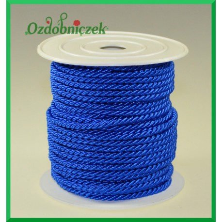 Sznurek oplatany 3,2mm / 1mb niebieski