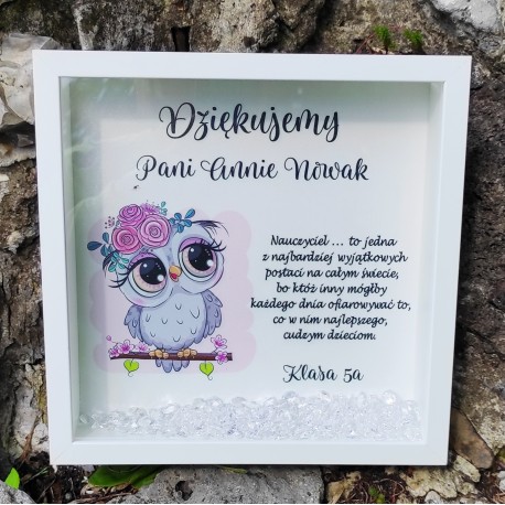 Drewniane pudełko 17cm na Dzień Nauczyciela z nadukiem uv DUŻO WZORÓW 