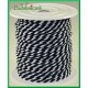 Sznurek oplatany 3,2mm / 1mb biało-czarny
