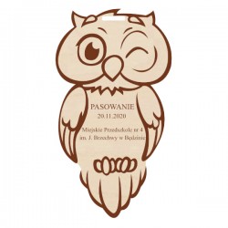 Sowa z grawerem na podstawce statuetka duża Dzień Nauczyciela