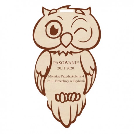 Sowa z grawerem na podstawce statuetka duża Dzień Nauczyciela