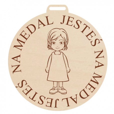 Medal z grawerem JESTEŚ NA MEDAL dla chłopca, ze sklejki 