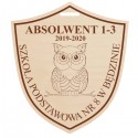 Medal dla absolwenta szkoły podstawowej z grawerem , ze sklejki 