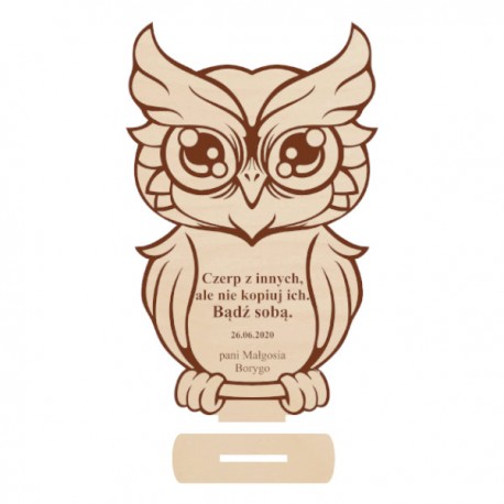 Medal dla absolwenta szkoły podstawowej z grawerem , ze sklejki 