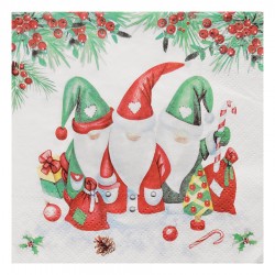 Serwetka do decoupage - MIKOŁAJE Z WORKAMI