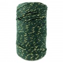 Sznurek bawełniany ciemna zieleń ze złotą nitką 100g