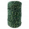 Sznurek bawełniany ciemna zieleń ze złotą nitką 100g