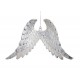 Skrzydła anioła zawieszka ozdobna 12cm biało srebrna