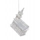 Kościoł zawieszka 9,5cm biało srebrny