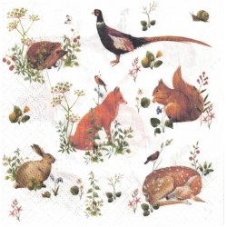 Serwetka do decoupage LIS SARNA WIEWIÓRKA ZAJĄC