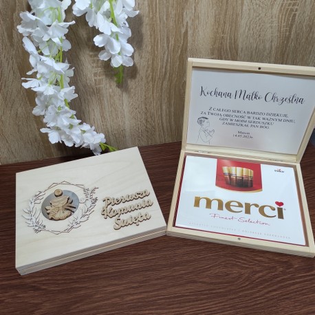 Podziękowanie I Komunia Święta dla Chrzestnych, Dziadków wzór nr1