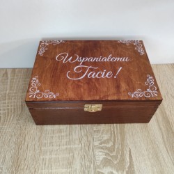 Drewniane pudełko na Merci na Dzień Ojca WZORY