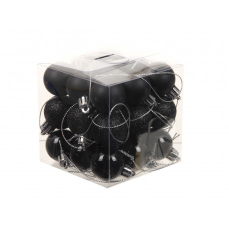 Bombki plastikowe CZARNE 3cm/27szt