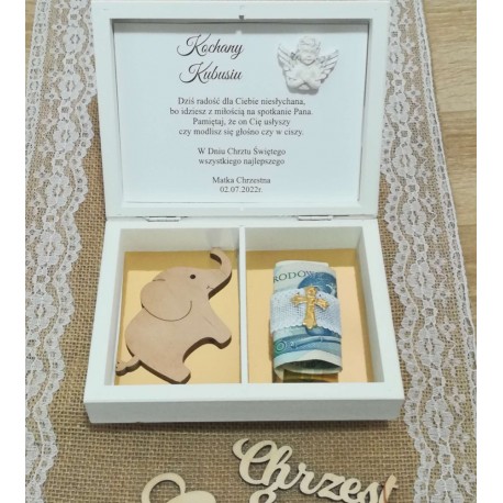 Pamiątka Chrztu Świętego, Metryczka, pudełko na pieniądze