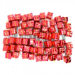 Prezent na piku CZERWONE metalizowane zestaw 2,5cm 60 sztuk