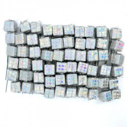 Prezent na piku SREBRNE opalizujące 2,5cm 60 sztuk